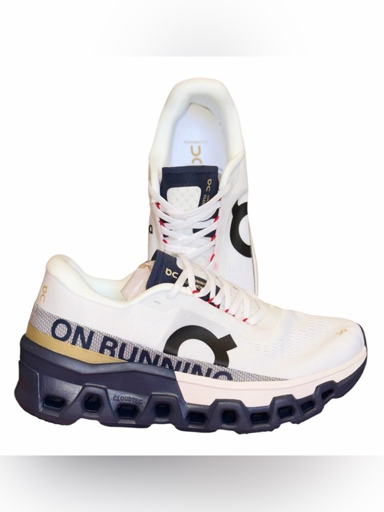 On Running Other - Mens On Running White Shoes with Navy and Gold Details